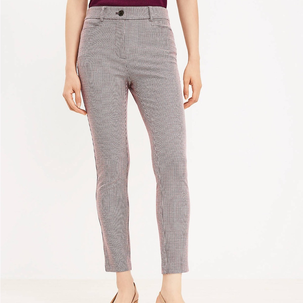 LOFT| Sutton Skinny Plaid Pants